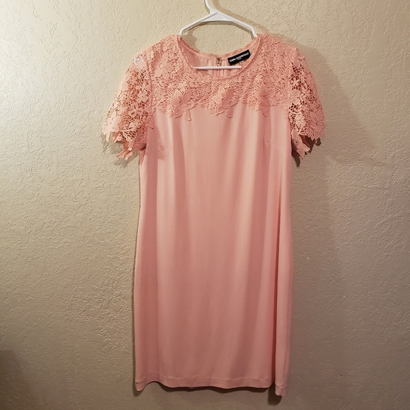 KARL Lagerfeld Peach Lace Shift Dress Size 8